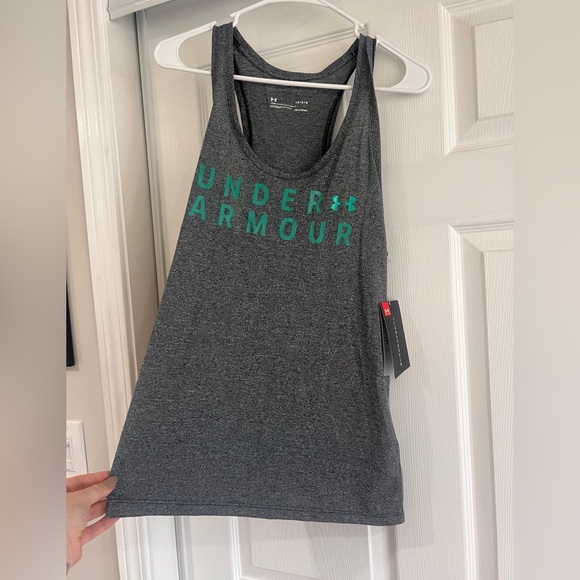 Under Armour Heathered Gray Athletic Tank - Picture 1 of 4